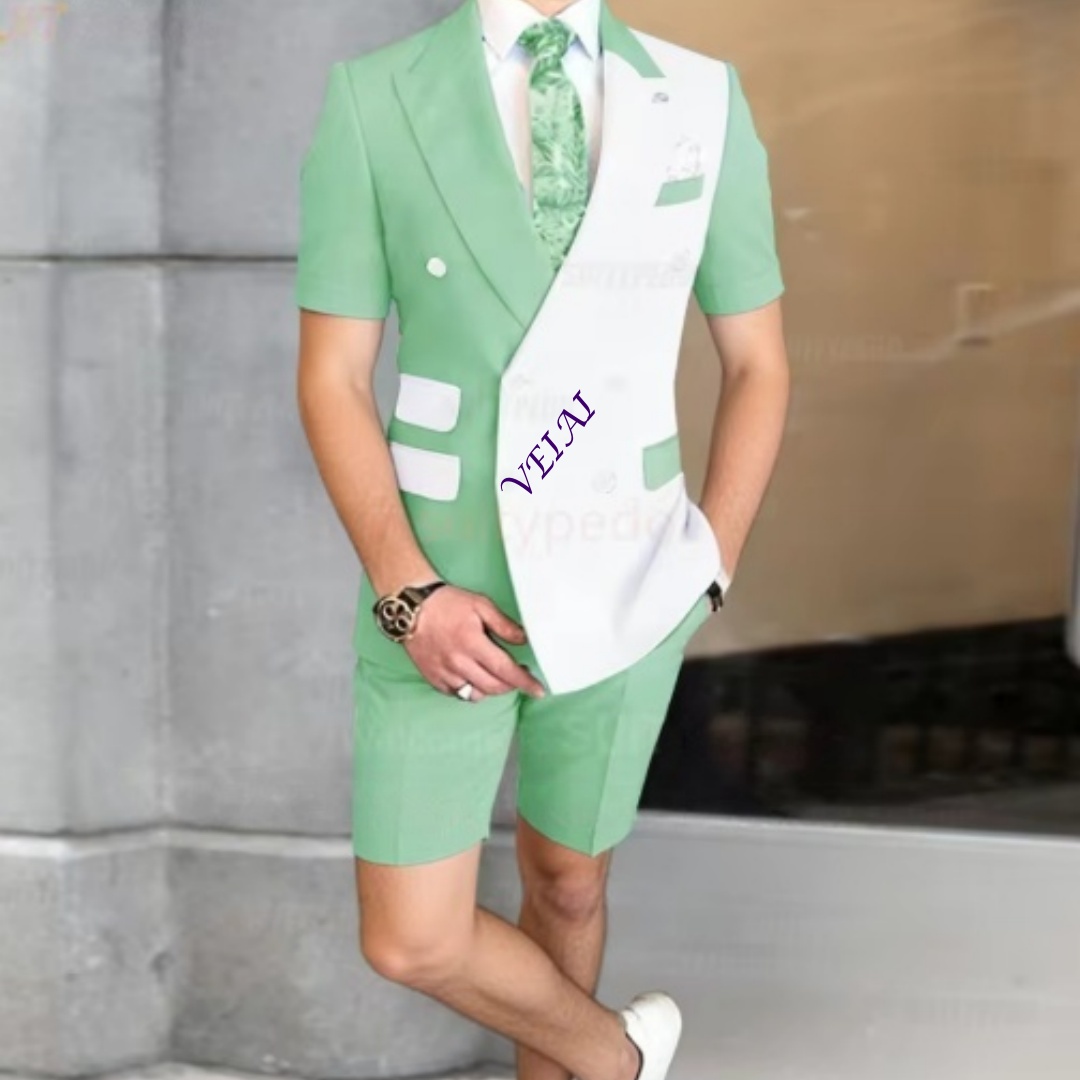 Men Formal Wear Summer - Summer Men's 2-Piece Casual Suit Set