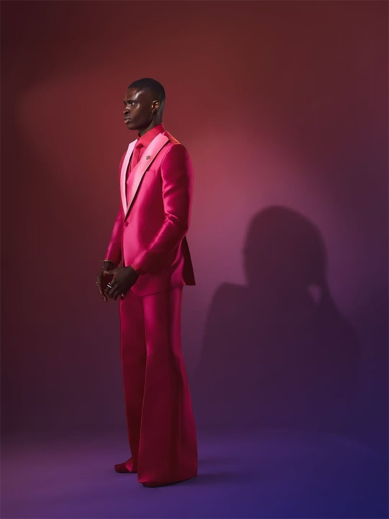 Men Formal Wear Pink - Pink Red Men Suit Set 2