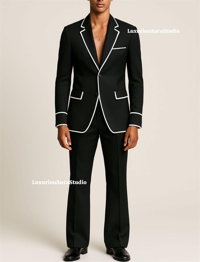 Men Formal Wear Design - Designer Black Men Suit Set 2