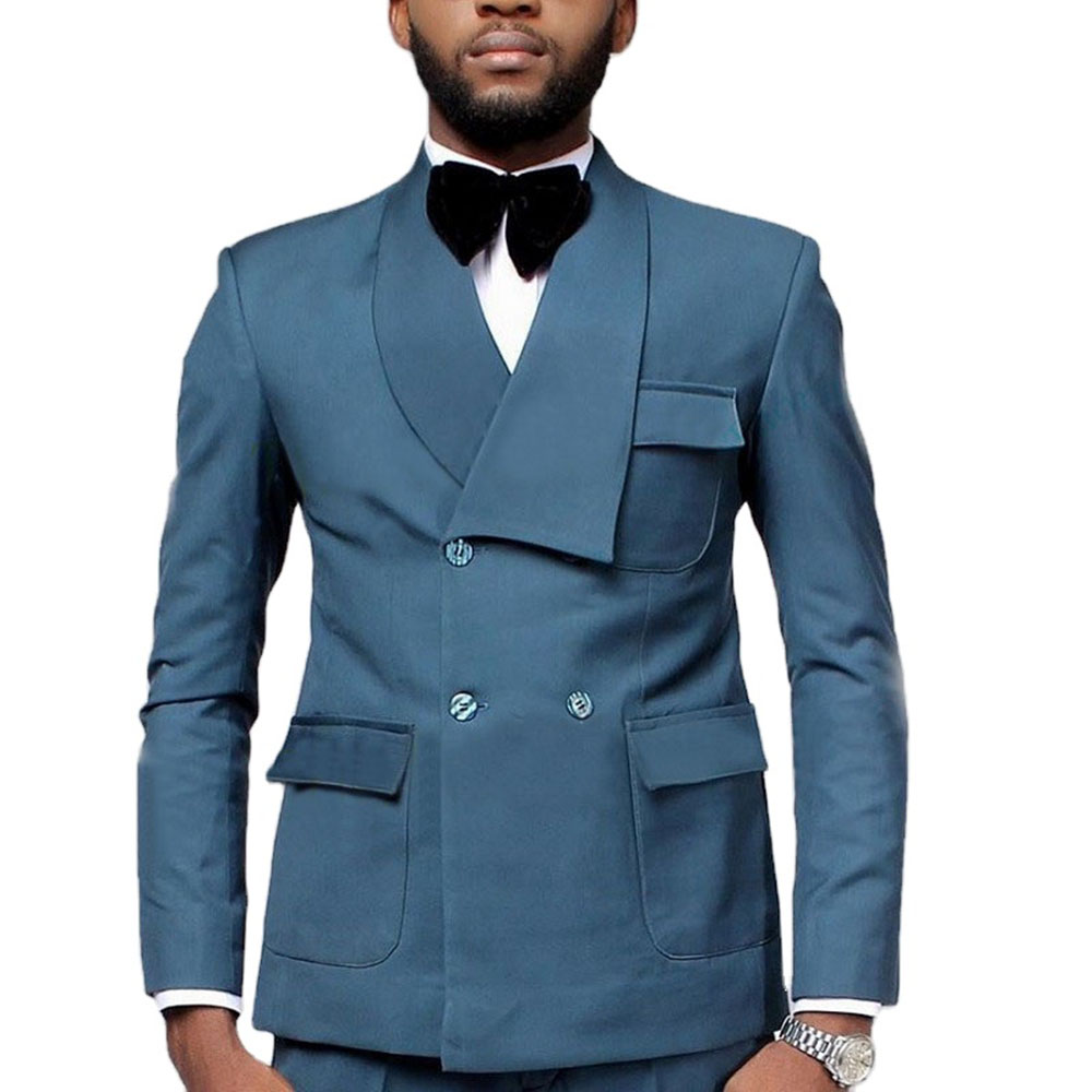 Men Formal Wear Design - Latest Design Double Breasted Lake Blue