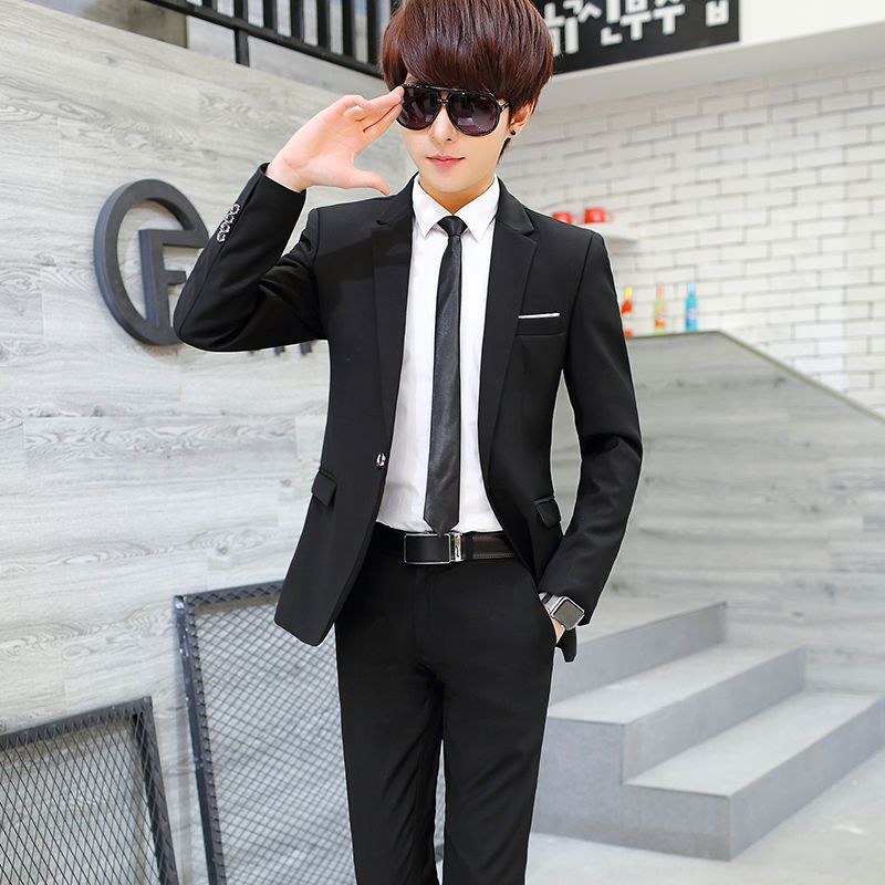 Korean Men Formal Wear - Men's Three Piece Slim Fit Suit