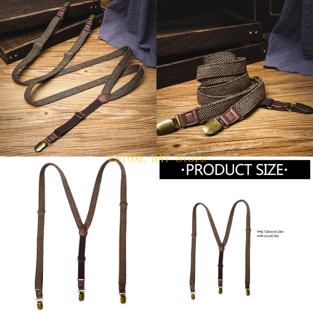 Tall Men Formal Wear - 49MF 3 Clip Men Suspenders Elastic