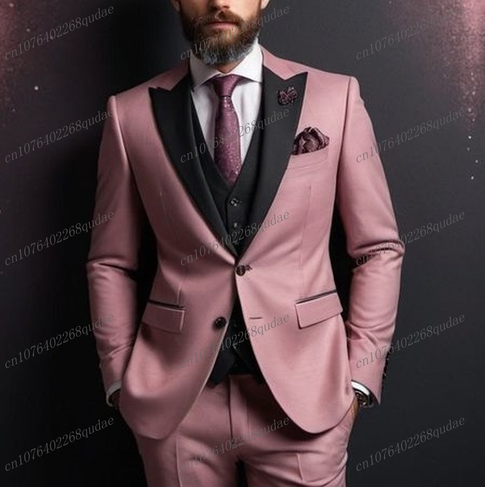 Men Formal Wear Pink - Dark Pink And Black Formal Men