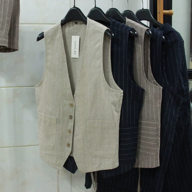 British Casual Linen Vest for  - огляд і ціна Men Formal Wear Summer