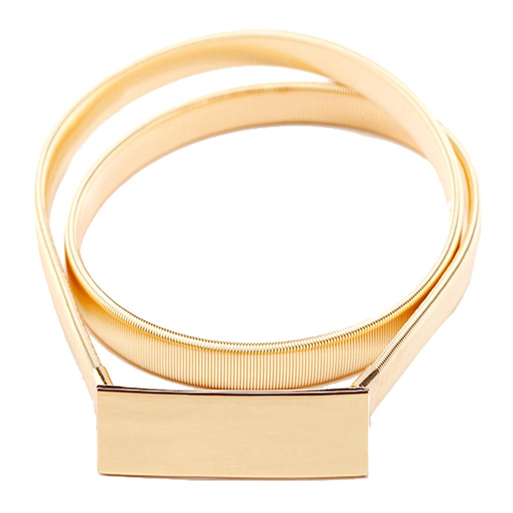 Skinny Elastic Waist Belt Gold - огляд і ціна Formal Belt Leather Thin