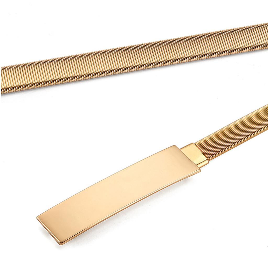 Skinny Elastic Waist Belt Gold - огляд і ціна Formal Belt Leather Thin