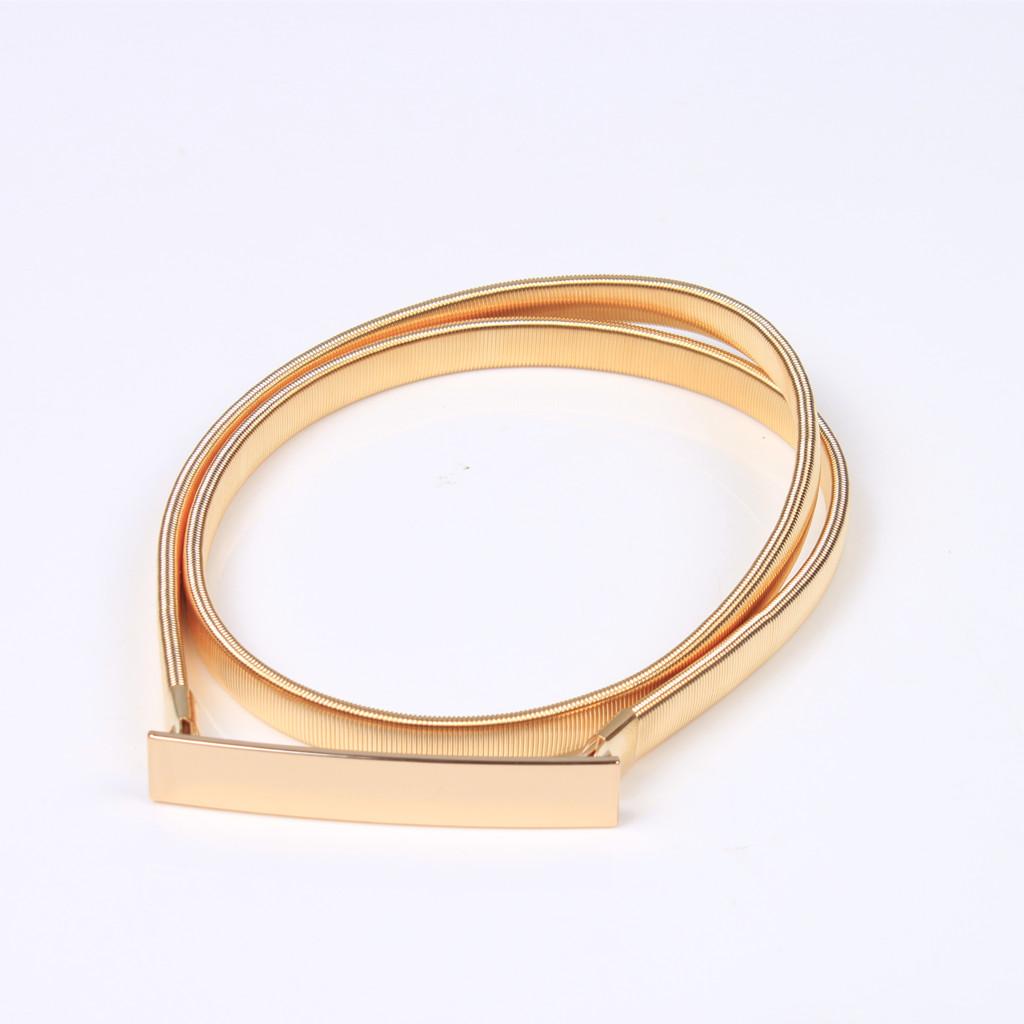 Skinny Elastic Waist Belt Gold - огляд і ціна Formal Belt Leather Thin