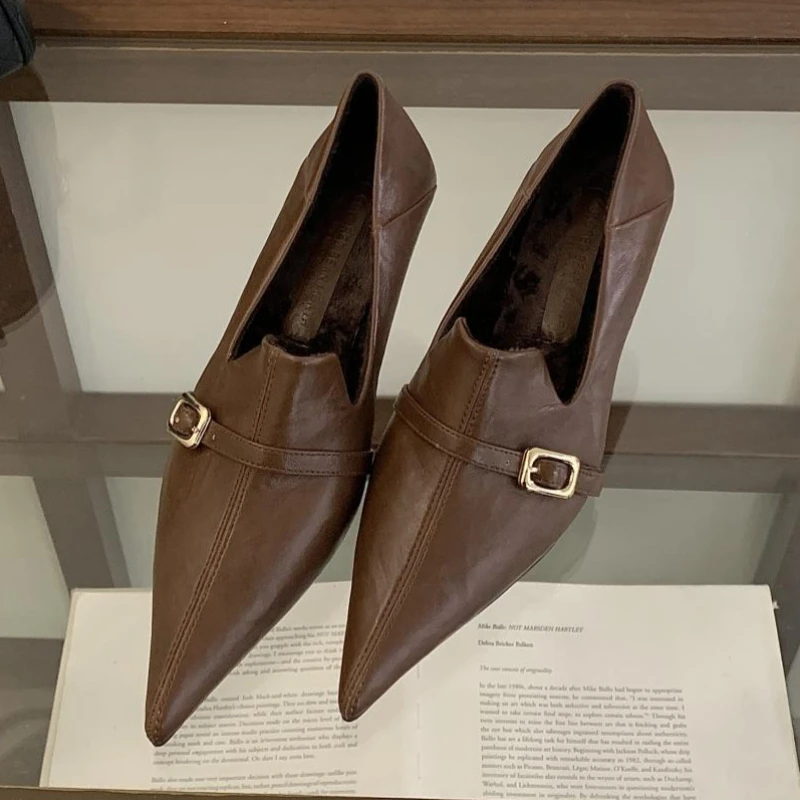 Elegant Kitten Heel Women Pump - огляд і ціна Formal Belt Leather Thin