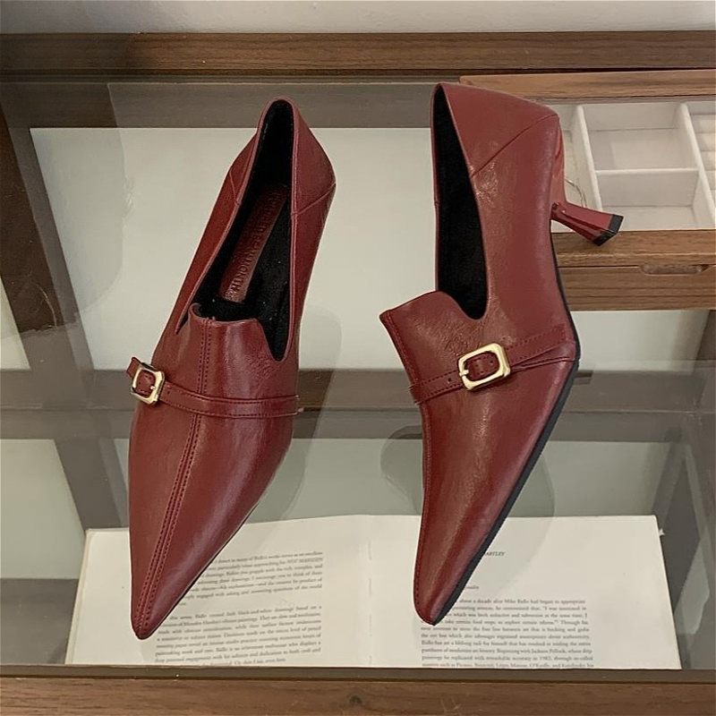 Elegant Kitten Heel Women Pump - огляд і ціна Formal Belt Leather Thin
