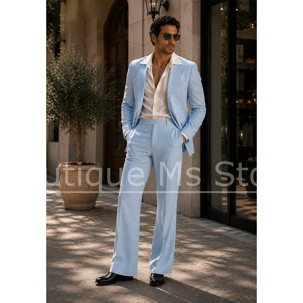 Two Piece Men Suit Peak Lapel  - огляд і ціна Men Formal Wear Summer