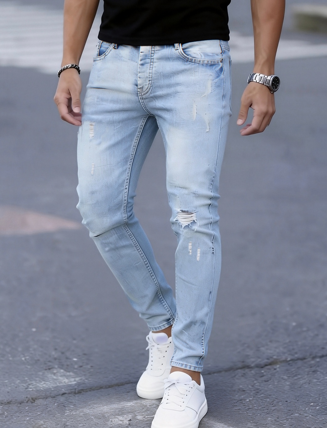 Men'S Slim Fit Stretch Ripped  - огляд і ціна Men Formal Wear With Jeans