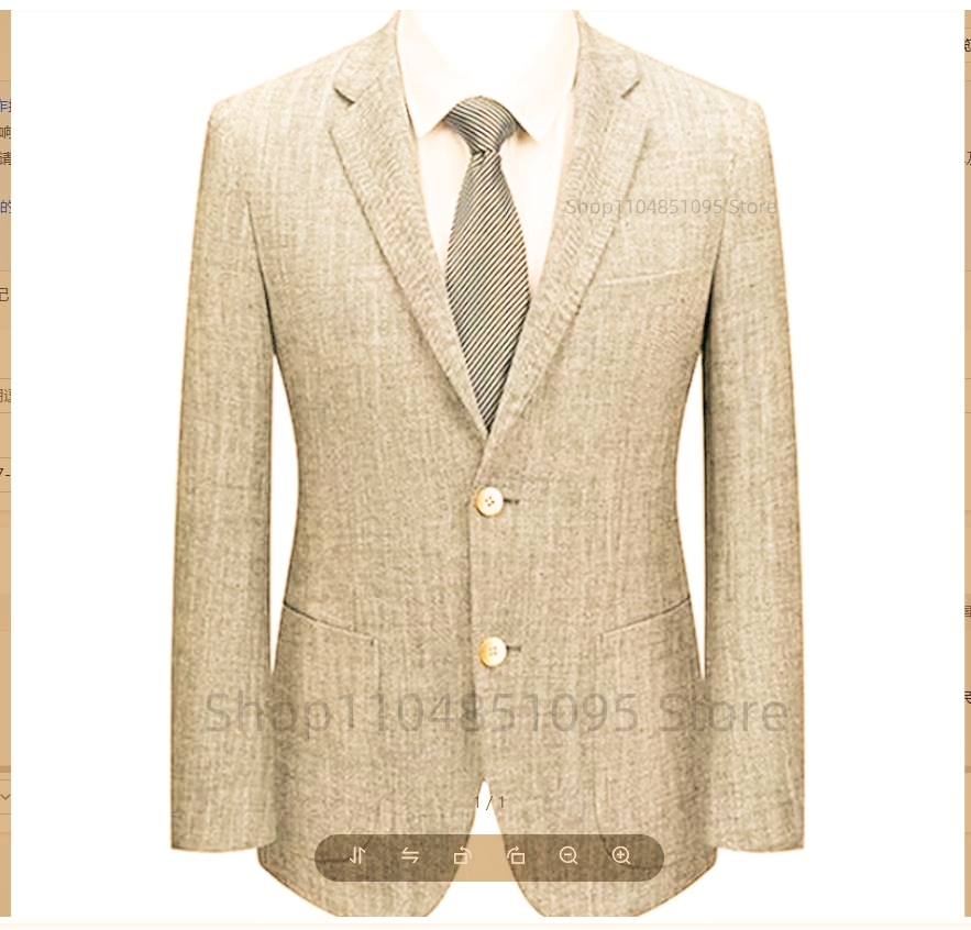 Men's Slim Fit Linen Suit Blaz - огляд і ціна Men Formal Wear Summer