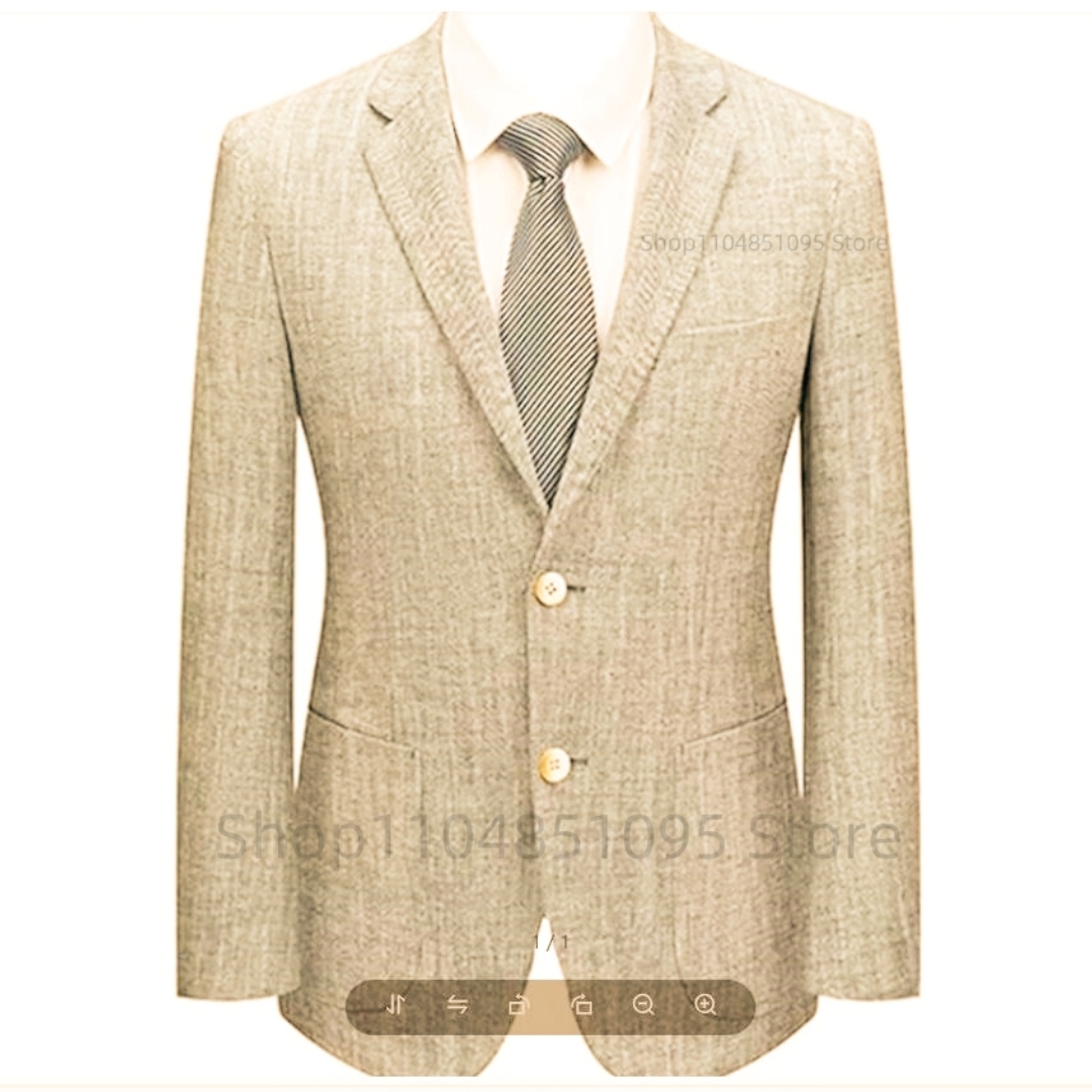 Men's Slim Fit Linen Suit Blaz - огляд і ціна Men Formal Wear Summer