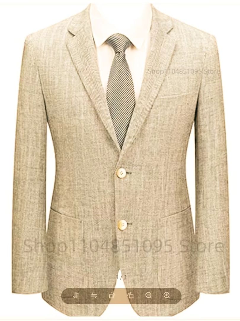 Men's Slim Fit Linen Suit Blaz - огляд і ціна Men Formal Wear Summer
