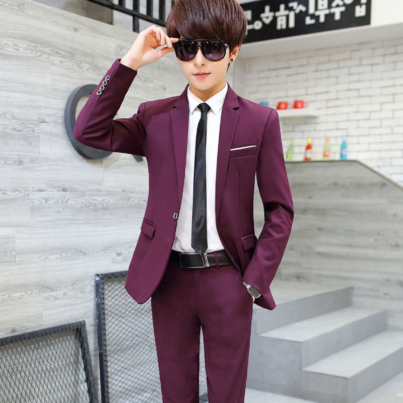 Men's Three Piece Slim Fit Sui - огляд і ціна Korean Men Formal Wear