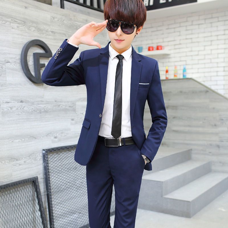 Men's Three Piece Slim Fit Sui - огляд і ціна Korean Men Formal Wear
