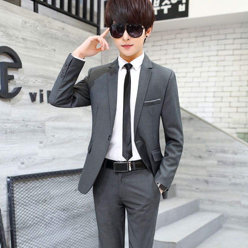 Men's Three Piece Slim Fit Sui - огляд і ціна Korean Men Formal Wear