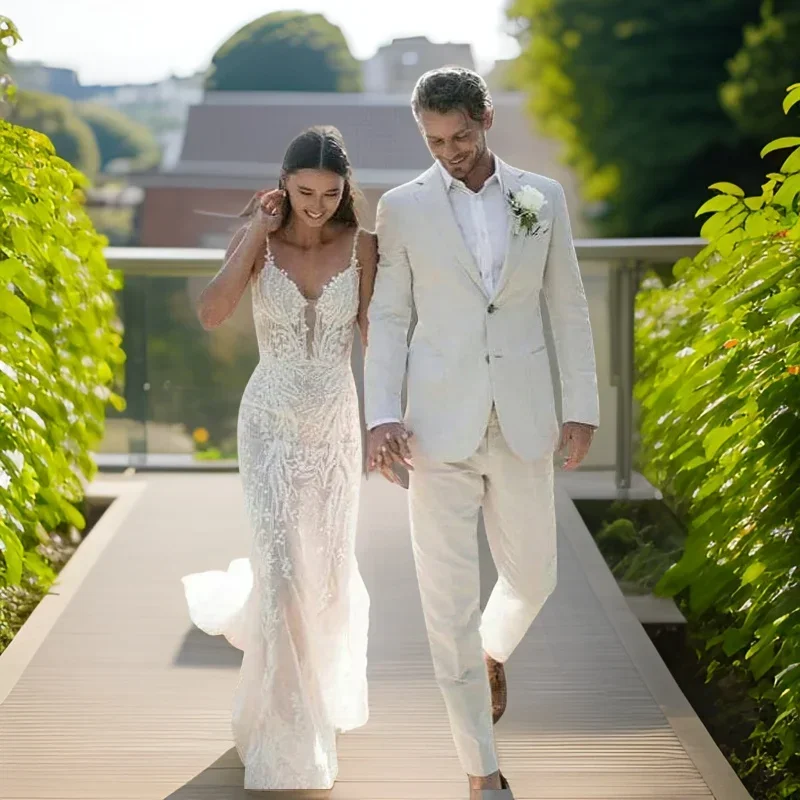 Linen Wedding Tuxedo For Men S - огляд і ціна Men Formal Wear Summer