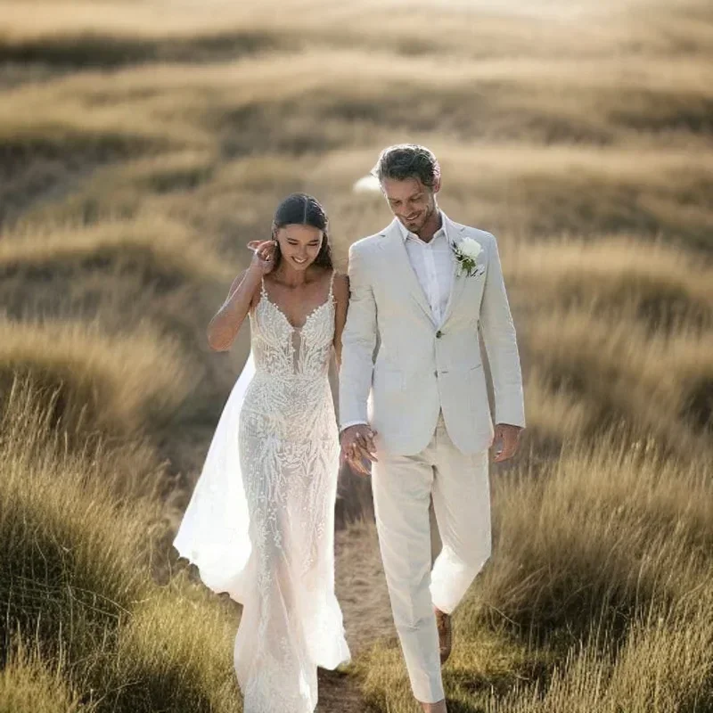 Linen Wedding Tuxedo For Men S - огляд і ціна Men Formal Wear Summer