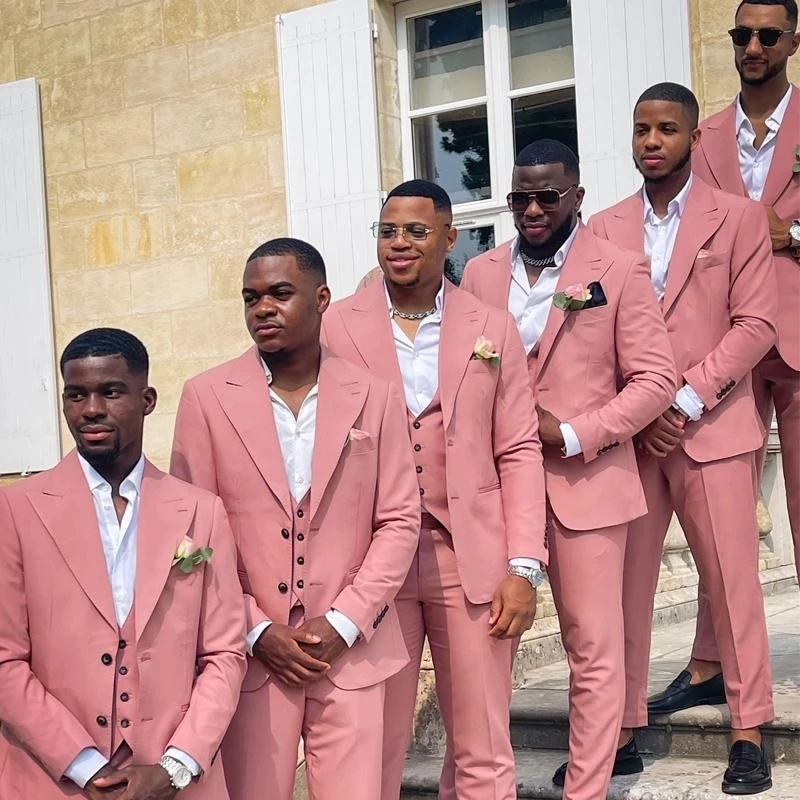 Pink Men Suits Groom Formal We - огляд і ціна Men Formal Wear Pink