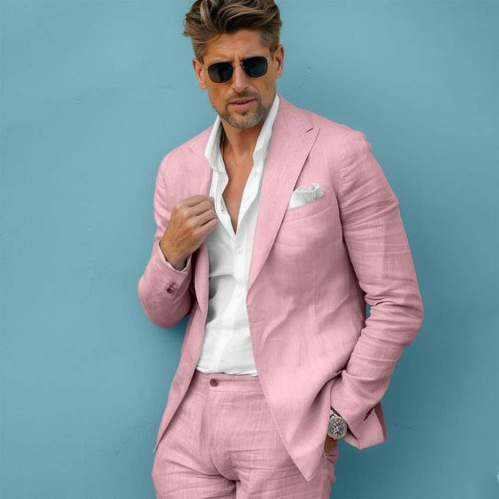 Linen Wedding Men Suits Slim F - огляд і ціна Men Formal Wear Summer