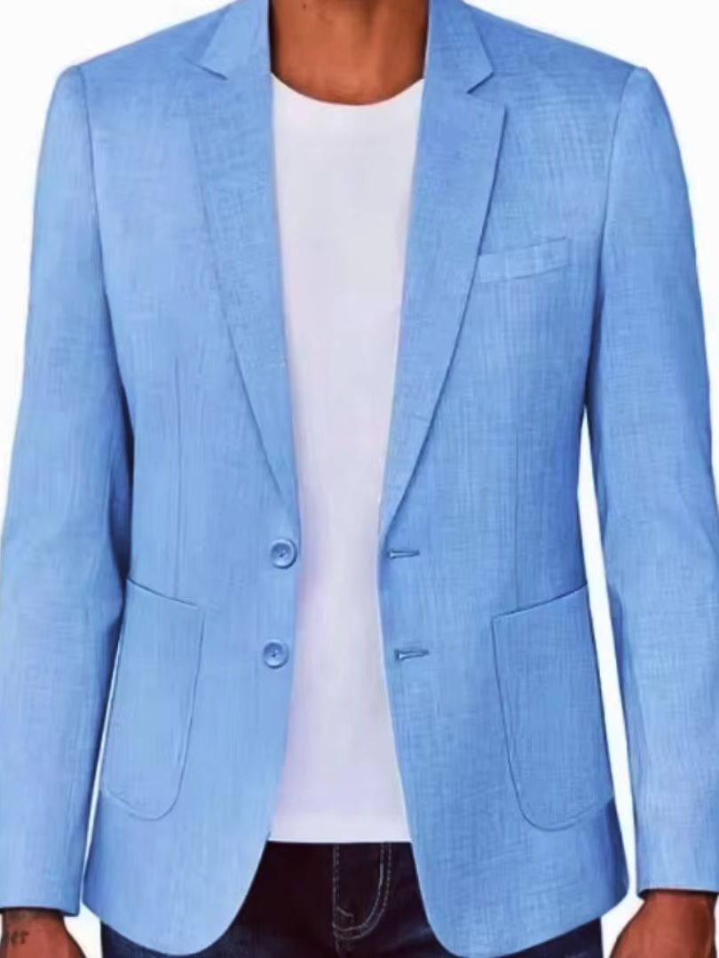 Slim Fit Men's Beige/Blue Line - огляд і ціна Men Formal Wear Design
