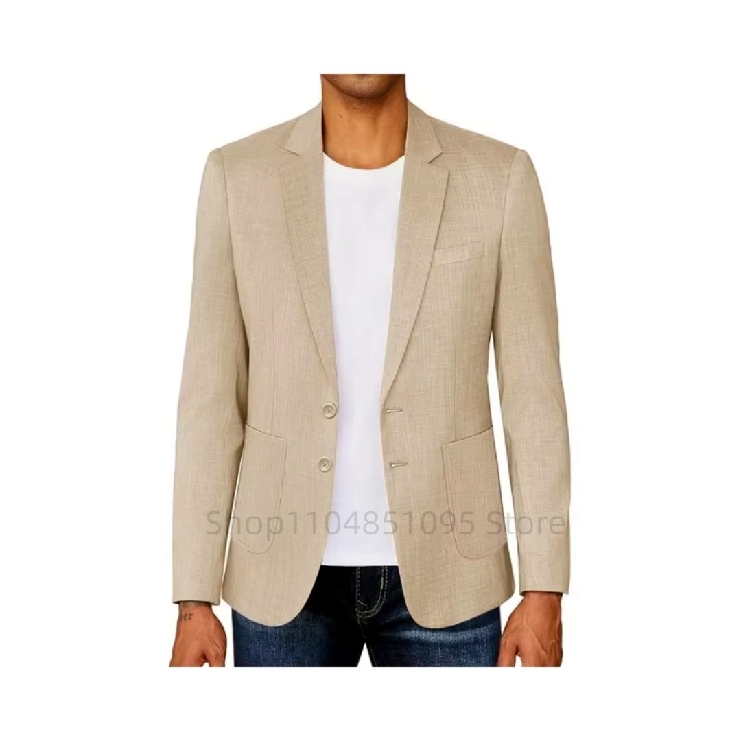 Slim Fit Men's Beige/Blue Line - огляд і ціна Men Formal Wear Design