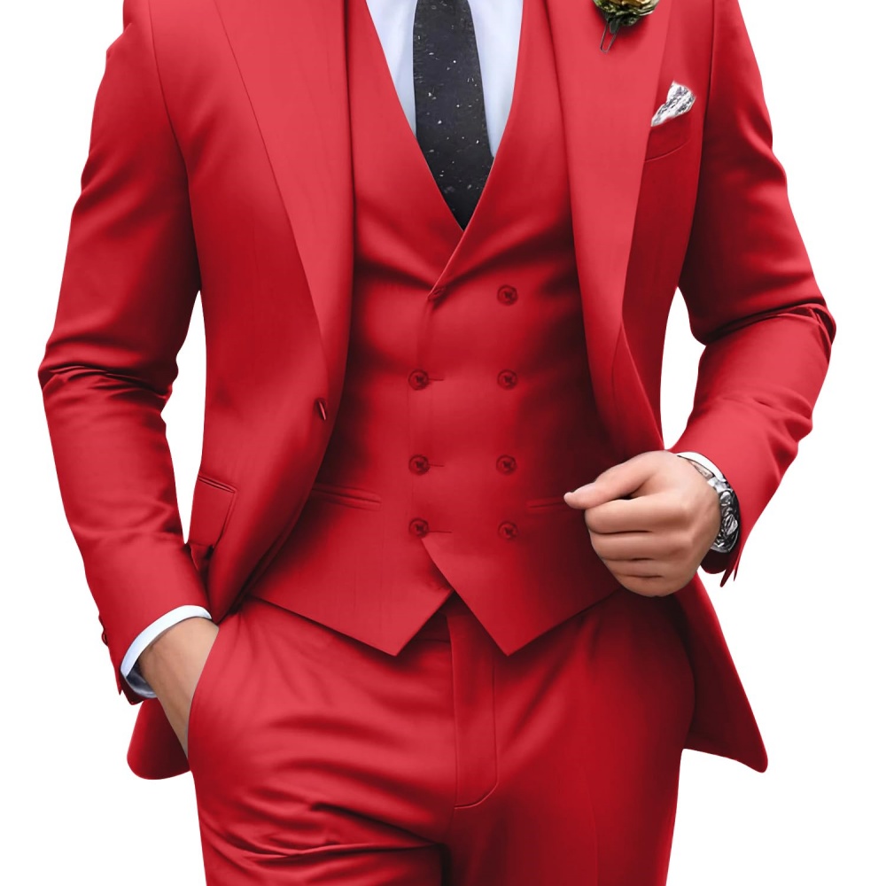 3 Pieces Solid Color Men Suits - огляд і ціна Men Formal Wear For Wedding