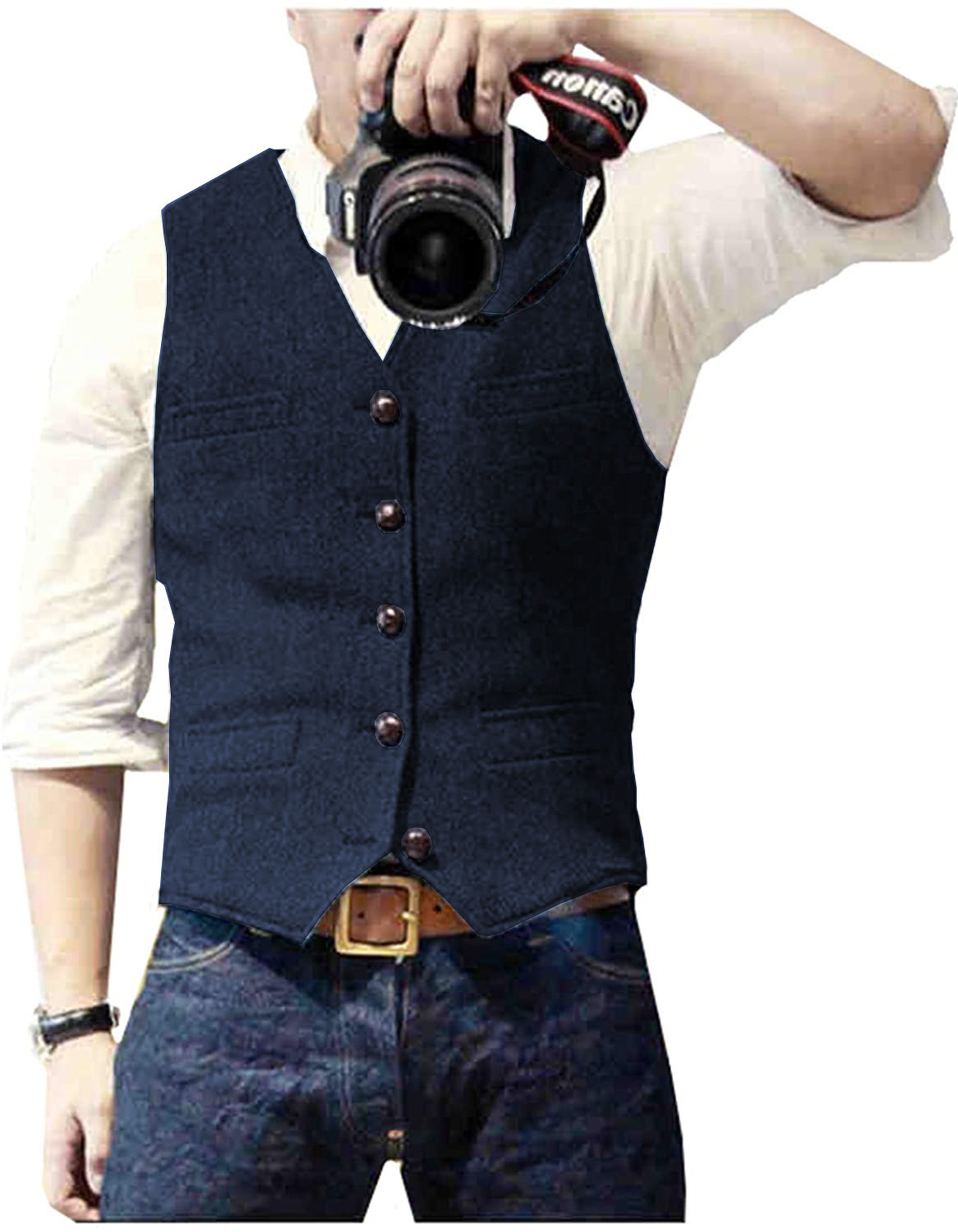 Men's Suit Vest V Neck Wool He - огляд і ціна Formal Vest Waistcoat