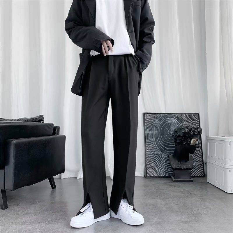 Spring/Summer Black Suit Pants - огляд і ціна Korean Men Formal Wear