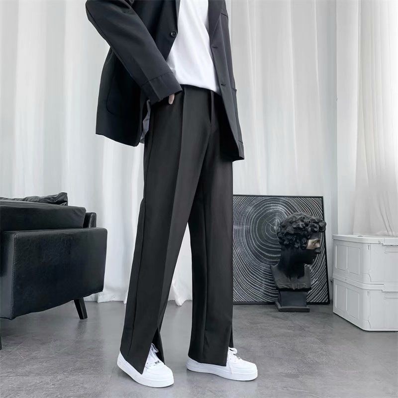 Spring/Summer Black Suit Pants - огляд і ціна Korean Men Formal Wear