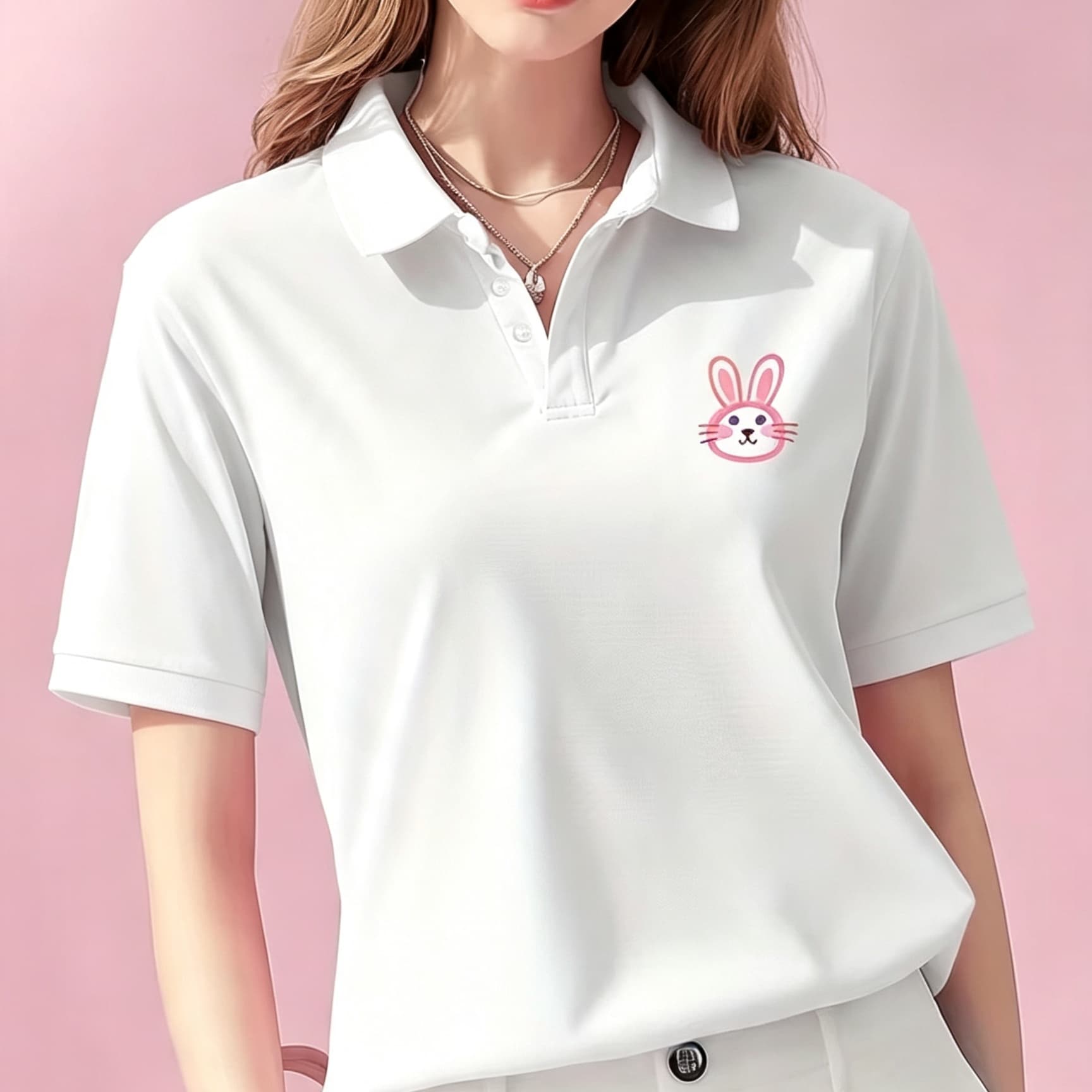 Unisex Black Lapel Collar Polo - огляд і ціна Men Formal Wear Pink