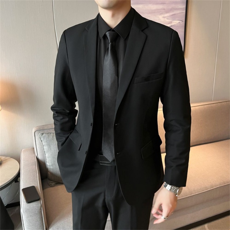 Men‘s 2 Piece Slim Fit Suit Se - огляд і ціна Korean Men Formal Wear