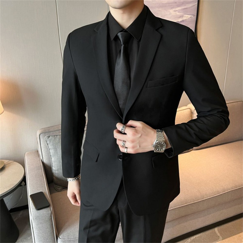 Men‘s 2 Piece Slim Fit Suit Se - огляд і ціна Korean Men Formal Wear