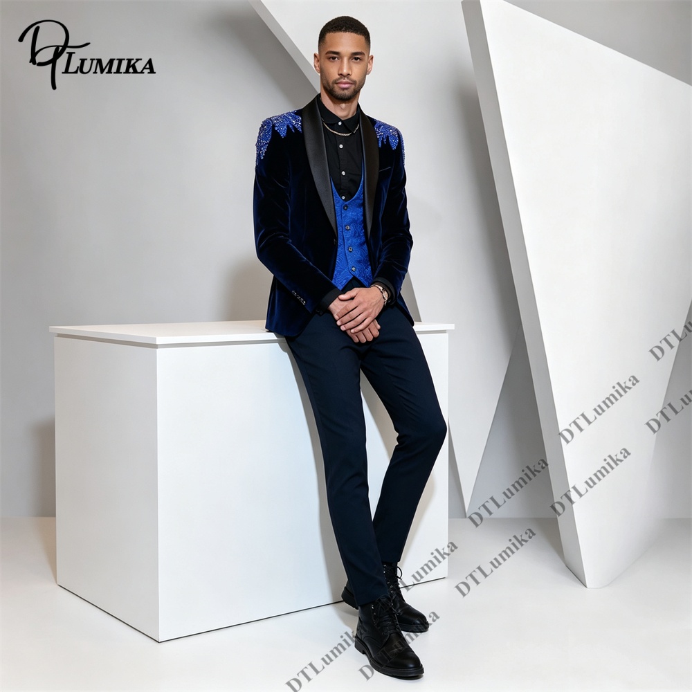 Peagent Men 3 Piece Velvet Sui - огляд і ціна Men Formal Wear For Wedding