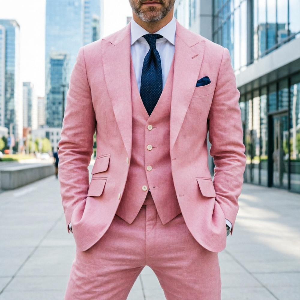 Sky Blue Linen Men Wedding Tux - огляд і ціна Men Formal Wear Summer