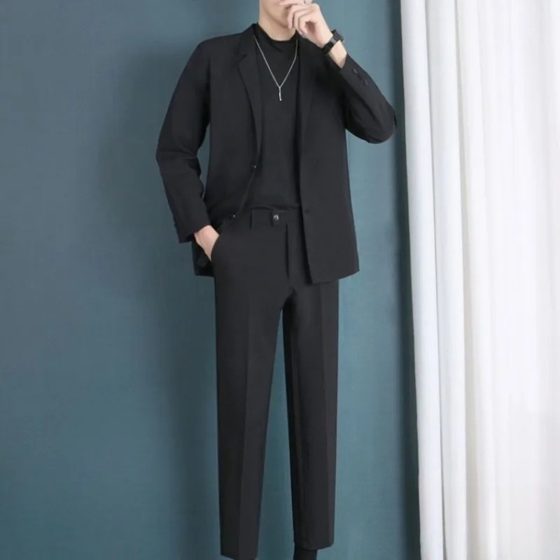 Men's Apricot Tow Piece Suit S - огляд і ціна Korean Men Formal Wear
