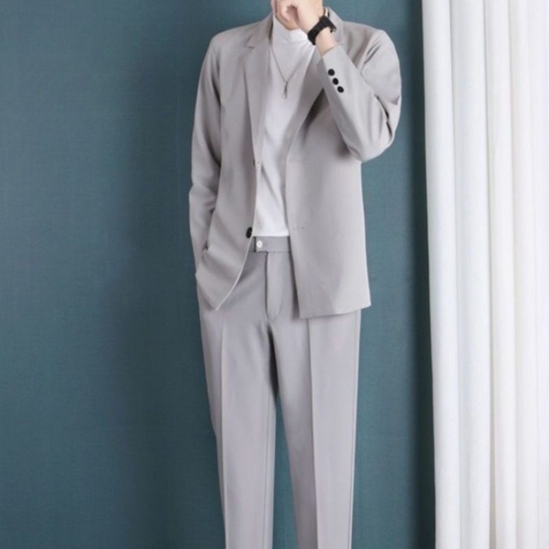 Men's Apricot Tow Piece Suit S - огляд і ціна Korean Men Formal Wear